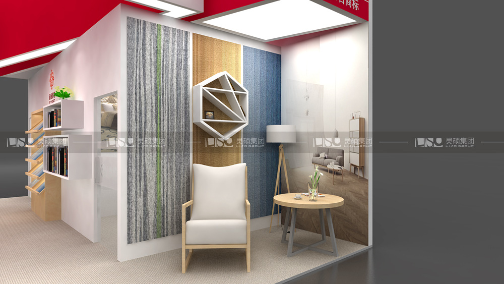 霖坤紅塬-地材展臺設計搭建案例