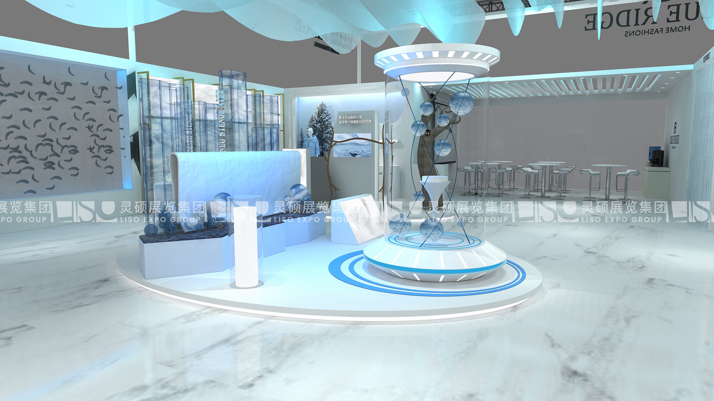 藍嶺家紡-上海展會展臺設計搭建案例