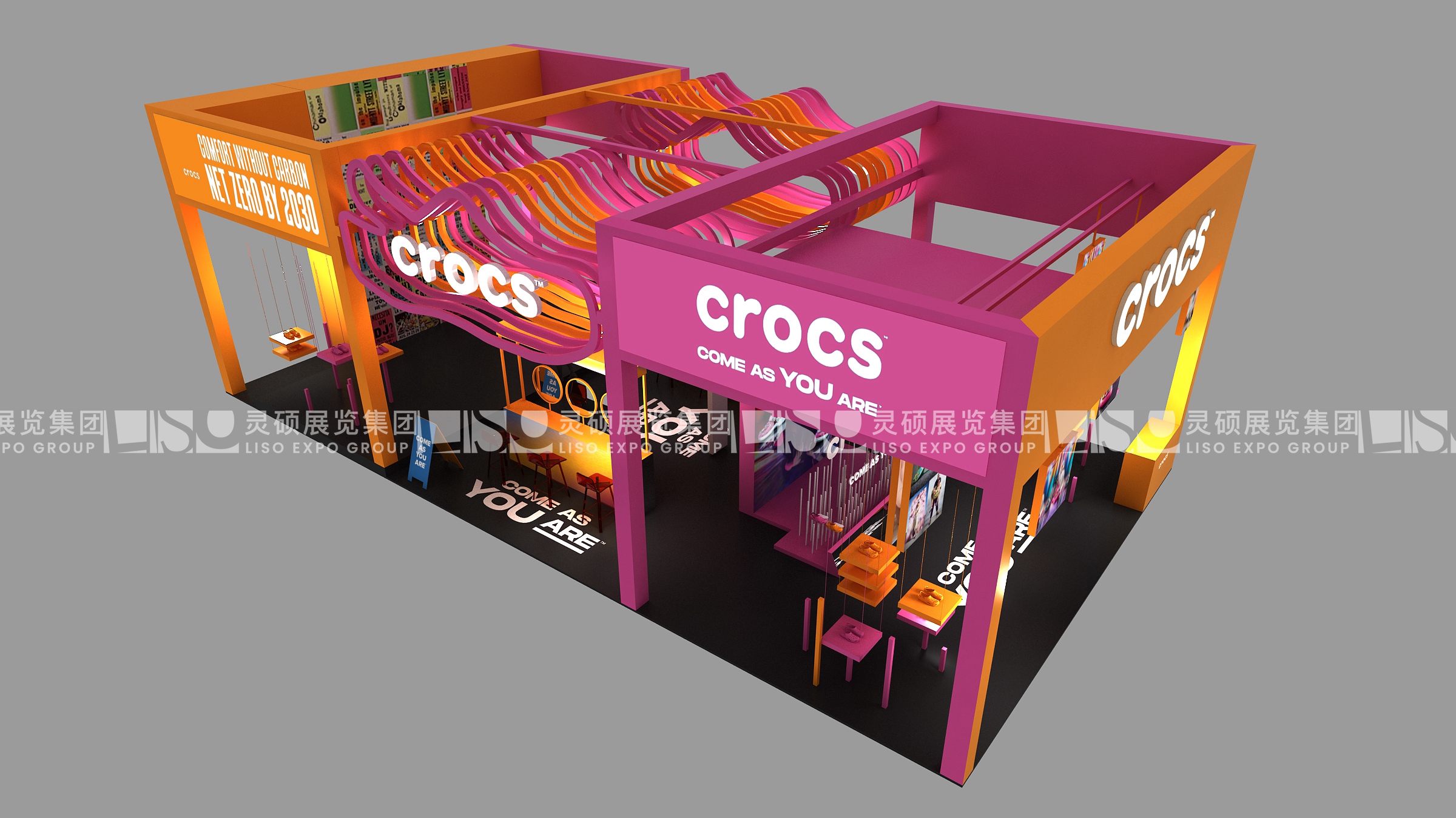 卡駱馳crocs-上海展會展臺設計搭建案例